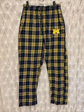 University of Michigan Concepts Sport Plaid Sleepwear Pants - Navy & Yellow